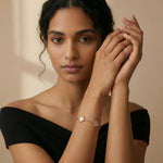 Rose gold bracelet with clover charms and soft enamel finish, elegant minimalist daily wear jewellery.
