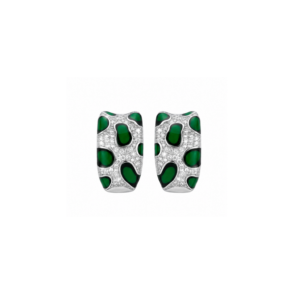 Emerald Mosaic Hoop Earrings