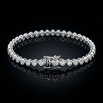 Luxury diamond line bracelet with sparkling round crystals and sleek silver-tone design for elegant womenβs jewellery fashion.
