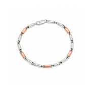 Dual Tone Textured Link Bracelet
