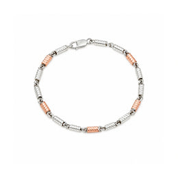 Dual Tone Textured Link Bracelet