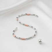 Dual Tone Textured Link Bracelet