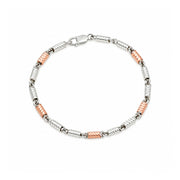 Dual Tone Textured Link Bracelet