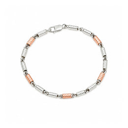 Dual Tone Textured Link Bracelet
