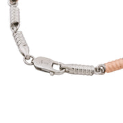Spring Type Link Gents Bracelet - Two-Tone Sterling Silver
