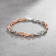 Dual Tone Geometric Link Bracelet