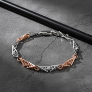 Dual Tone Geometric Link Bracelet