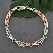 Dual Tone Geometric Link Bracelet