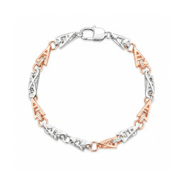 Dual Tone Geometric Link Bracelet
