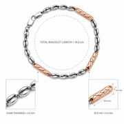 Rose Accent Link Bracelet