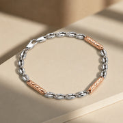 Rose Accent Link Bracelet
