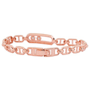 Rose Gold Double Stone Link Bracelet