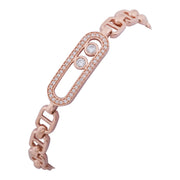 Rose Gold Double Stone Link Bracelet