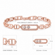 Rose Gold Double Stone Link Bracelet
