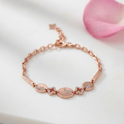 Rose Gold 925 Silver Butterfly & Circle Charm Bracelet