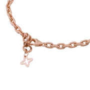 Rose Gold 925 Silver Butterfly & Circle Charm Bracelet