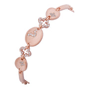Rose Gold 925 Silver Butterfly & Circle Charm Bracelet