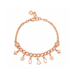 Rose Gold Charm Chain Bracelet
