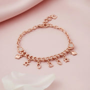 Rose Gold Charm Chain Bracelet