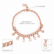 Rose Gold Charm Chain Bracelet