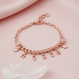 Rose Gold Celestial Charm Bracelet | 925 Sterling Silver