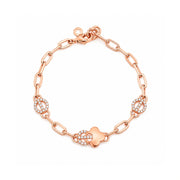 Rose Gold Clover Link Bracelet
