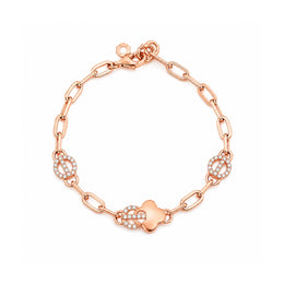 Rose Gold Clover Link Bracelet