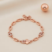 Rose Gold Clover Link Bracelet