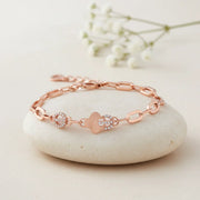 Rose Gold Clover Link Bracelet