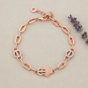 Rose Gold Clover Link Bracelet