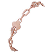 Rose Gold Clover Link Bracelet