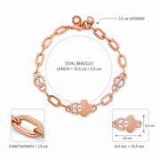 Rose Gold Clover Link Bracelet