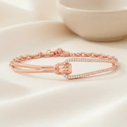 Rose Gold Knot Open Bracelet