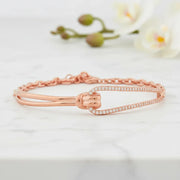 Rose Gold Knot Open Bracelet