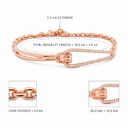 Rose Gold Knot Open Bracelet