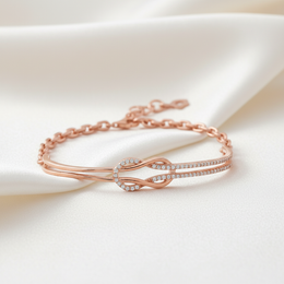 Rose Gold Infinity Knot Bracelet | 925 Sterling Silver