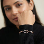 Rose gold infinity design bracelet with sparkling stones elegant minimal jewellery