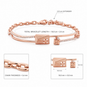 Rose Gold Dual Charm Bracelet
