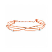 Rose Gold Twist Crystal Bracelet
