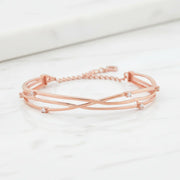 Rose Gold Twist Crystal Bracelet