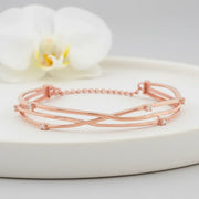 Rose Gold Twist Crystal Bracelet