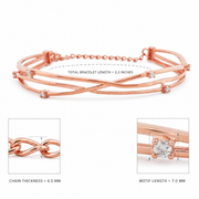 Rose Gold Twist Crystal Bracelet