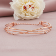 Rose Gold Crossover Bracelet | 925 Sterling Silver