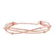 Rose Gold Crossover Bracelet | 925 Sterling Silver