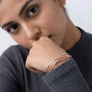 Rose Gold Crossover Bracelet | 925 Sterling Silver