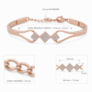 Rose Gold Triple Diamond Bracelet