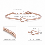 Rose Gold Loop Diamond Bracelet