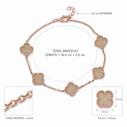 Rose Gold Vancleef Charm Bracelet