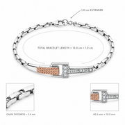 Modern Crystal Link Bracelet