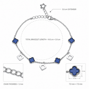 Blue Clover Charm Bracelet